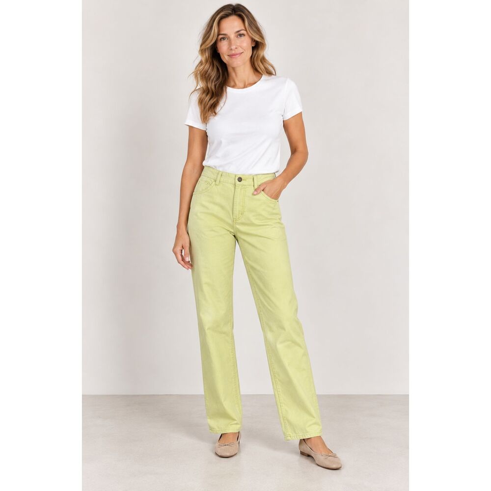 Dickies Women's High Rise Denim Jeans Light Green Yellow Cotton Size 6
